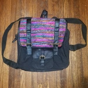 Mossimo Small Black Pink Yarn Backpack Purse